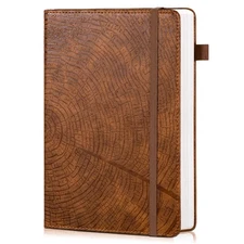 Lined Journal for Men Women, Tree Growth Ring Leather Bound Journal Notebook,...