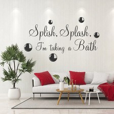 Splish Splash Taking a Bath Bathroom Wall Sticker Vinyl Art Decal Quote