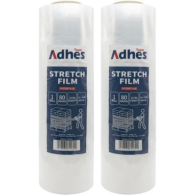ADHES Heavy Duty Shrink Wrap Roll, 18 Inch x 1500 Feet, 2-Pack Stretch Wrap S...