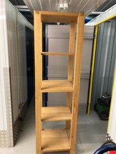 oak furniture used tall unit oak use to display had wine rack and vase on 