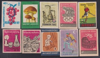 c2579) 10 x MIXED LOT OF VINTAGE WORLD MATCHBOX LABELS