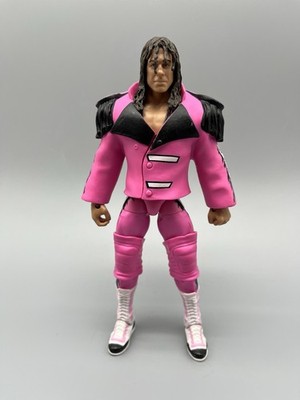 WWE Ringside Collectibles Exclusive Bret Hart Elite Flashback All Pink Gear