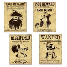 Beistle Pirate Wanted Sign Cutouts Party Supply Decoration