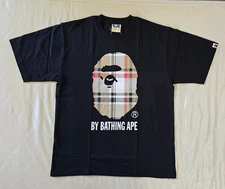 A Bathing Ape BAPE Check By Bathing Ape Black Tee Brand New 100% Authentic