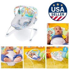 Machine Washable Safari Fun Baby Bouncer - Comforting Vibrations for Infants