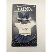New Disney nuiMOs Wardrobe Essentials Outfit Lovely White Shirt Denim Skirt Bow