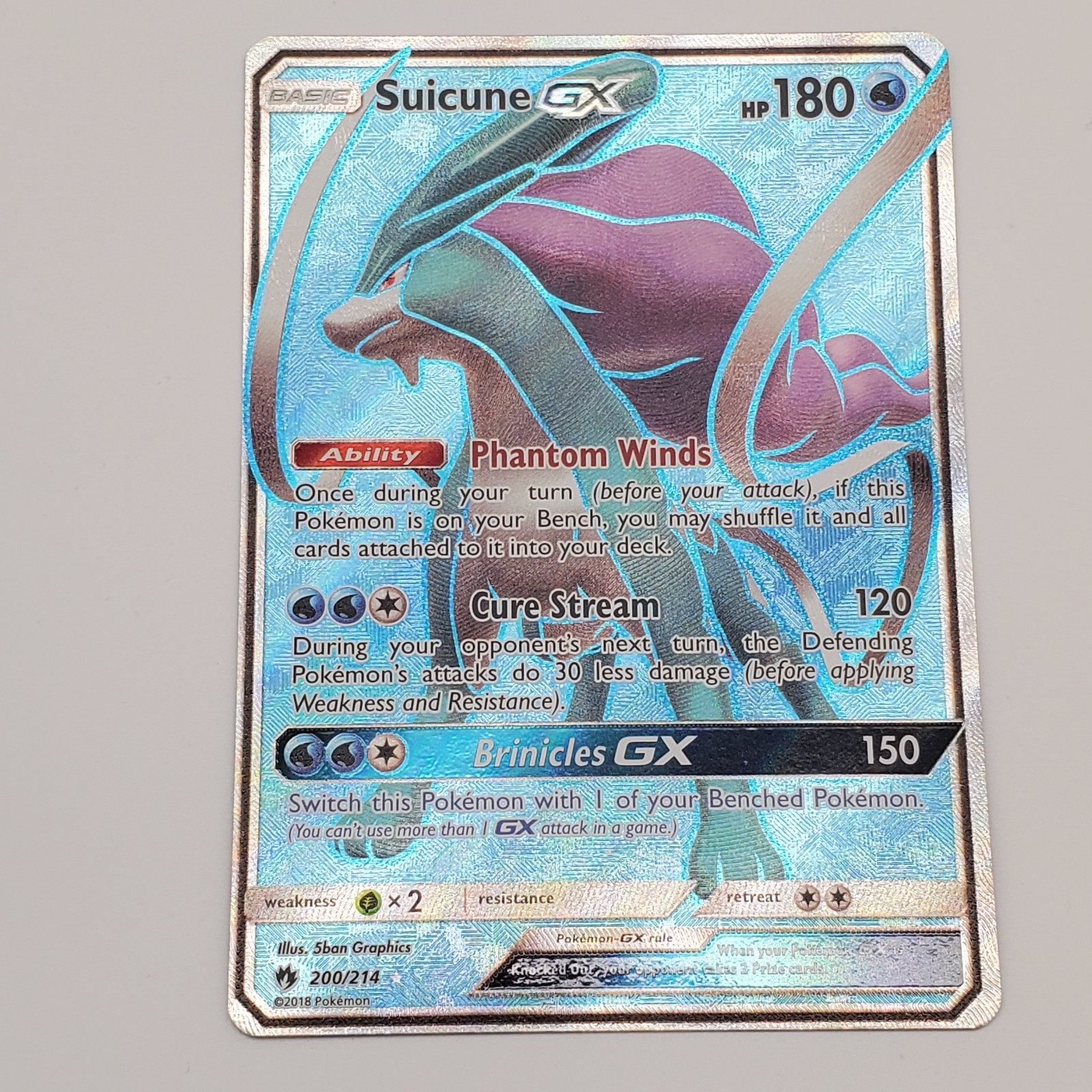 Suicune GX (Full Art) 200/214 Sm-Lost Thunder Holo NM