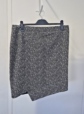 Veronika Maine assymetric pencil skirt  black white lined EUC size 16