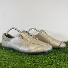 Scarpe da bar taglia 6,5 donna pelle argento comode stringate passeggio basse pelle