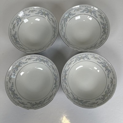 (Set of 4)Vintage Somerset By Excel Soup Rice Salad Bowls Floral Silver Trim