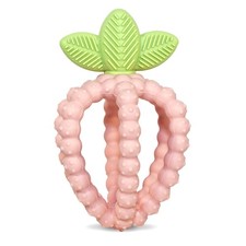 RaZbaby RaZberry Bites Silicone Teether Toy for Babies, Pink, 3 Months