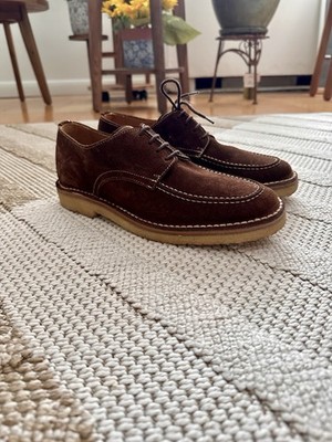 Yanko Stichdown Brown Suede Apron Derby Shoes