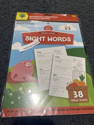 Sight Words 38 Unique Designs, Primary Learning , Grades 2-3 New, Reproducible,