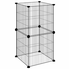 VidaXL 12-Panel Pet Cage with Door 13.8x13.8 in Steel for Small Animals vidaXL