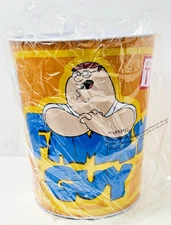 Family Guy Metal Wastebasket Peter Stewie TV Cartoon Trash Can NEW!!!