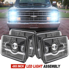4pcs 4x6" LED Headlights HI-LO Beam Lamp for Chevy Pickup 1981-87 C10 K10 Blazer