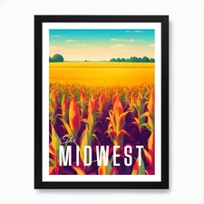 Midwest USA Cornfield Art Print Framed Wall Art Poster Canvas Print Picture