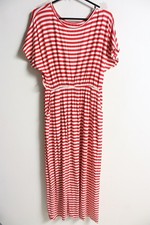 Made in Italy Womens Jersey Maxi Dress - Red Stripe (h38)
