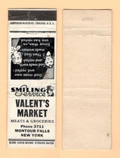 VALENT'S MARKET { Phone 3711 } MONTOUR FALLS NY MATCHBOOK COVER