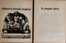Volkswagen Beetle Original 1965 Vintage Two Page Print Ad Wall Art