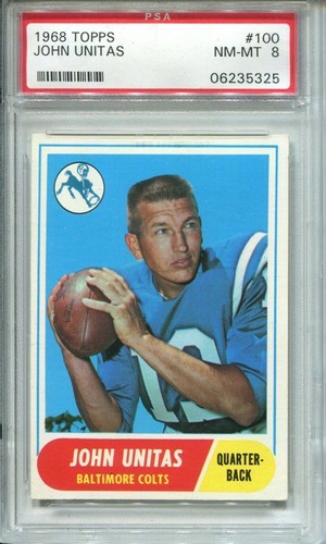 1968 Topps #100 John Johnny Unitas (HOF) PSA 8 NM-MT Colts, Always Free Shipping