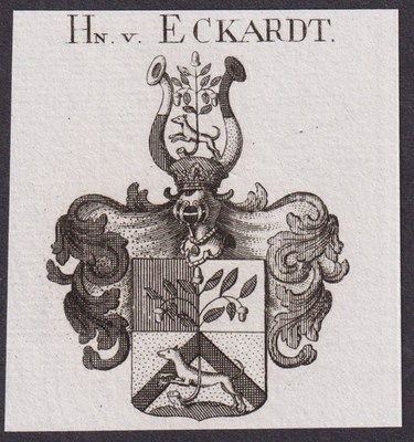 Eckardt Wappen coat of arms Adel Heraldik Kupferstich 1820