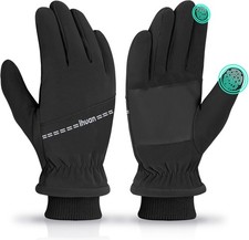 ihuan Winter Waterproof Gloves Ski for Women Men, Cold Weather Medium, Black