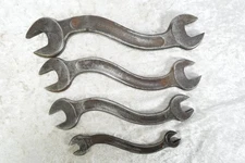 Set Of 4 Controlled Steel S-Curved Double Open-End Wrenches Drop Forged USA