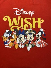 Size 2XL Disney Wish Mickey & Friends Graphic Red Crew Neck Short Sleeve T-Shirt