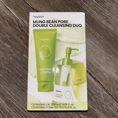 beplain Mung Bean Double Cleansing Duo Oil 200ml + Foam 160ml Green - Brand New