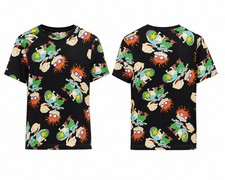 NICKELODEON Rugrats Black T Shirt Men s M All Over Print 90 s Tommy Pickles