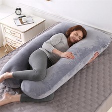 Velvet Pregnancy Pillows for Sleeping U Shaped Full Body Maternity Pillow with R