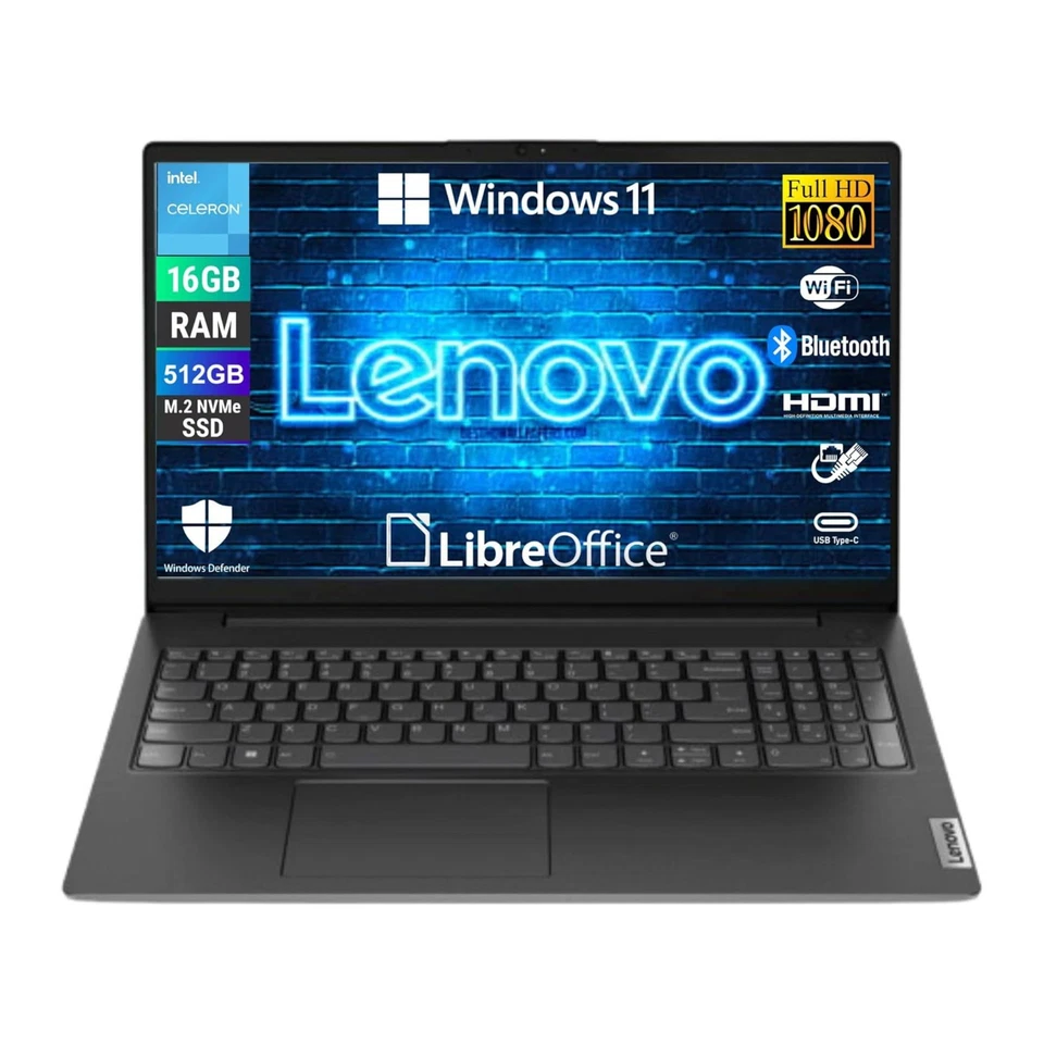 Notebook Pc Portatile Lenovo Intel N4500 Ram 16Gb SSD 500Gb Windows 11 Pro