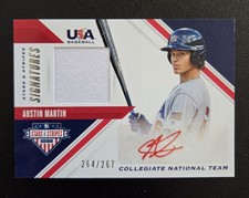 2020 USA Stars & Stripes Patch Auto Red Ink #5 Austin Martin Twins /267