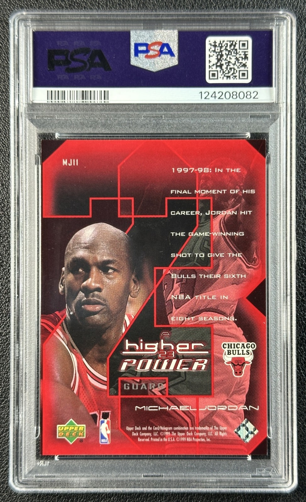 MICHAEL JORDAN PSA 6 1999-00 UPPER DECK #MJ11 MJ: A HIGHER POWER BULLS 8082 view 2