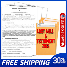2026 3 Pack Last Will and Testament Kit: Blank Legal Last Will Testament Forms,