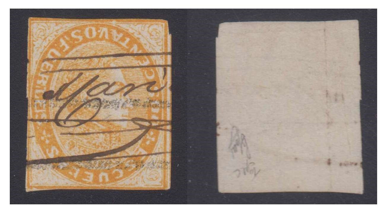 VENEZUELA 1877 ESCUELAS Sc 23e Yv FP2a FRAME INVERTED HOLCOMBE CERT USED €5,500
