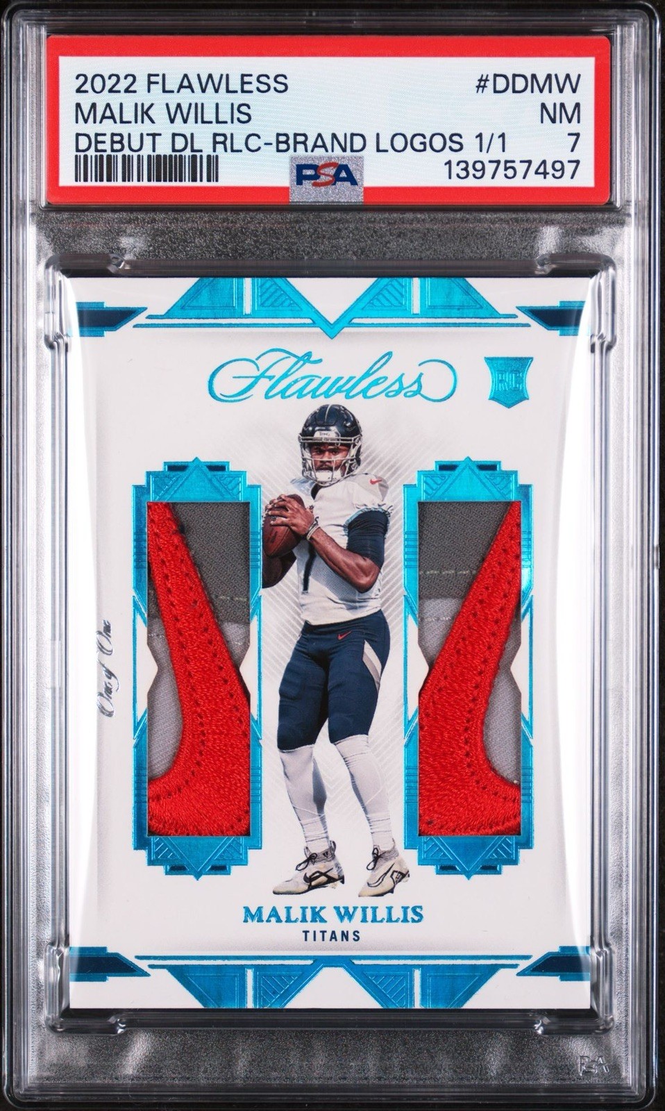 Malik Willis Panini Flawless Debut Duals Relics #DDMW Brand Logos 1/1