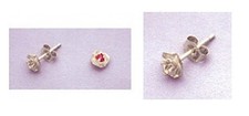 Two Round Sterling Silver Rose Style Pre-Notched Earring Settings 2, 3 or 4mm 