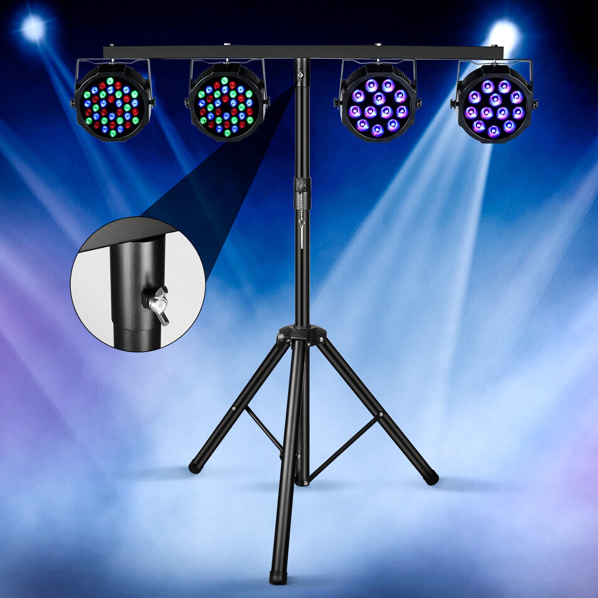 Adjustable DJ Light Stand T-Bar Portable Par Can Tripod Stage