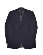 Burberry Blazer Mens 42 L Navy Chalk Stripe Wool Sport Coat Suit Jacket Vintage