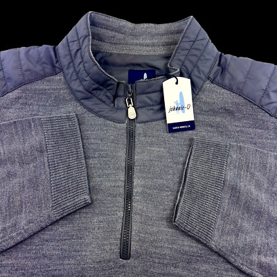 Johnnie-O Hybrid Prep-Performance QTR Zip Merino Wool Pullover Sweater XL $200