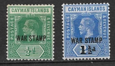 Rare Cayman Islands 1917 - 1919   War Tax Overprint