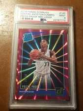 Kostas Antetokounmpo 2018 Donruss Rated Rookie Press Proof Red Laser /99 PSA 9