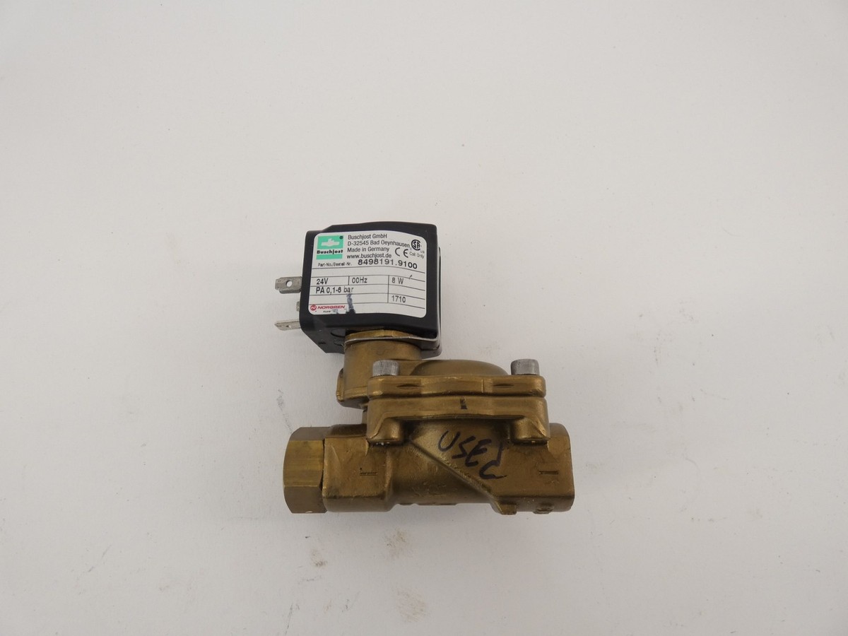 Norgren Buschjost 8498191.9100 Brass Solenoid Valve 24V 8W PN16 | eBay