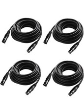 25 ft JLPOW Gold-Plated 3 Pin Signal XLR Male to Female Cable 4-pack 