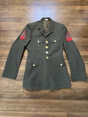 marine corps green dress uniform US USMC Jacket Men’s Size 38L group-CMOB128