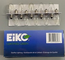  10 Pack EiKO Night Light Bulb 4C7 4Watt 120V C7 Candelabra E12 Base Clear