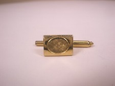 SINGLES 1 7/16" Rectangle Gold Tone Vintage Formal Tux Prom Shirt Stud m19