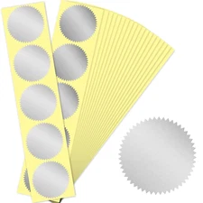 100Pcs 1 3/4" Self-Adhesive Gold Embossed Foil Blank Certificate Sealing Sticker